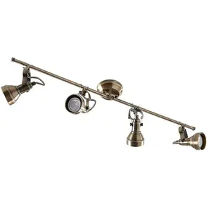 Lindby - plafondlamp - 4lichts - Metaal - H: 15 cm - GU10 - antiek messing pas cher