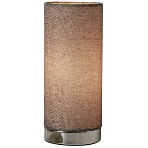 Lindby - Tafellamp- met touchdimmer - 1licht - stof, metaal - H: 26 cm - E14 - grijs, chroomVendu parbol