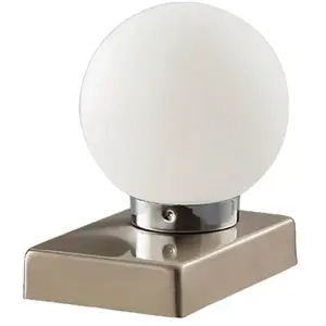 Lindby - Tafellamp - 1licht - glas, metaal - H: 15 cm - E14 - opaalwit...