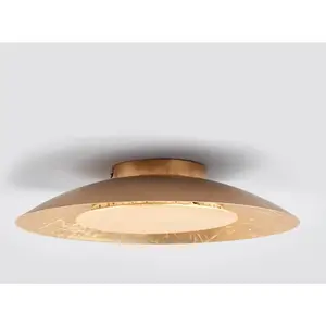 Lindby - LED plafondlamp - 1licht - Metaal - H: 6 cm - goud - Inclusief lichtbron pas cher