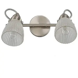 Lindby - Wandlamp - 2 lichts - glas, metaal - G9 - wit, mat nikkel pas cher