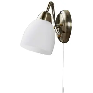 Lindby - wandlamp - 1licht - glas, metaal - H: 20 cm - E14 - wit, klas...Vendu parbol