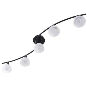 Lindby - plafondlamp - 5 lichts - glas, metaal - H: 17 cm - E14 - wit,...