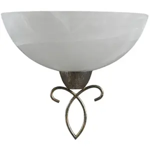 Lindby - wandlamp - 1licht - glas, metaal - H: 22.5 cm - E27 - wit alb...Vendu parbol