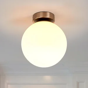 Lindby Plafonnier Salle De Bain à intensité variable 'Lennie' en verre pour salle de bain pas cher