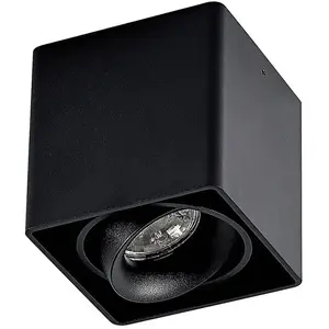 Arcchio - plafondlamp - 1licht - aluminium - H: 9.4 cm - GU10 - zwart pas cher