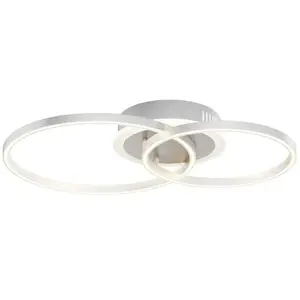 Lindby - Slimme plafondlamp- met dimmer - CCT - 1licht - Aluminium, metaal, kunststof - H: 8.6 cm - satijn nikkel - Inclusief lichtbron pas cher