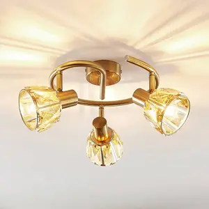 Lindby - plafondlamp - 3lichts - glas, staal - H: 18 cm - E14 - helder... pas cher