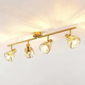 Lindby - plafondlamp - 4lichts - glas, staal - H: 18 cm - E14 - helder...Vendu parbol