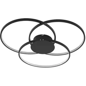 LINDBY LED Plafonnier à intensité variable 'Riley' en aluminium pour salon & salle à manger pas cher