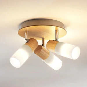 Lindby Spot à intensité variable 'Christoph' en bois pour chambre à coucher pas cher