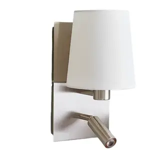 Lampenwelt - led Applique Murale Tissu 'Aiden' en textile pour salon &... pas cher
