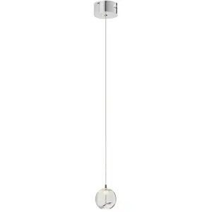 Lucande - hanglamp - 1licht - Glas, metaal - H: 8.5 cm - helder, chroo...Vendu parbol