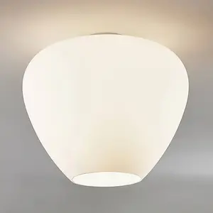 Lindby - plafondlamp - 1licht - glas, metaal - H: 33.5 cm - E27 - wit, chroom pas cher