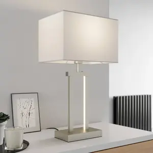 Lindby Lampe À Poser Sigurd Avec Abat-Jour En Tissu pas cher
