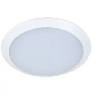Lindby - LED plafondlamp - 1licht - polycarbonaat, ABS - H: 8.5 cm - wit (RAL 9003), wit - Inclusief lichtbron pas cher