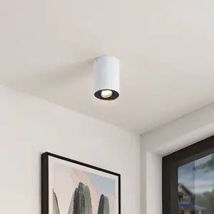 Arcchio - plafondlamp - 1licht - IJzer, aluminium - H: 12.5 cm - GU10 - wit, zwart