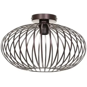 Lindby - plafondlamp - 1licht - IJzer - H: 25.6 cm - E27 - koffiebruin pas cher