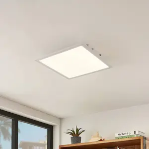 Lindby - LED plafondlamp - 1licht - kunststof, aluminium - H: 5 cm - w... pas cher