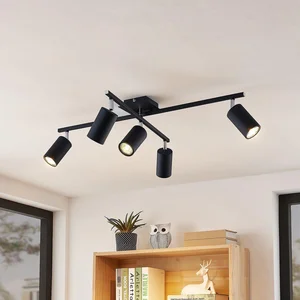 Lindby - buitenspot - 5lichts - Aluminium - H: 22.5 cm - GU10 - zwart pas cher