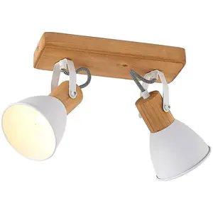 LINDBY Spot à intensité variable 'Merela' en bois pour salon & salle à manger pas cher