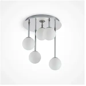 Lindby - plafondlamp - 5lichts - metaal, glas - H: 33 cm - G9 - chroom... pas cher