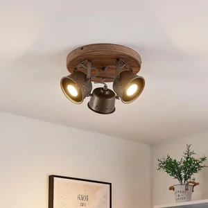 LINDBY Projecteur halogène à intensité variable 'Rubinjo' en métal pour salon & salle à manger pas cher
