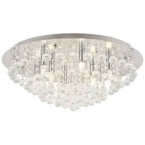 Lindby - plafondlamp - 8lichts - Staal, kristal - H: 25 cm - G9 - chroom pas cher