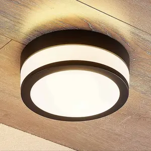 Lindby Plafonnier Salle De Bain à intensité variable 'Flavi' en métal pour salle de bain pas cher