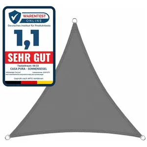 casa pura FLOORDIREKT Schaduwdoek Ademend - Zonnezeil - Schaduwzeil - Voor tuin en balkon - Grijs - 5 x 5 x 7 m pas cher