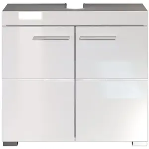 TRENDS INTERNATIONAL Meuble sous vasque AMANDA - 2 portes - L60 x H56 x P34 cm - Blanc - TRENDTEAM pas cher