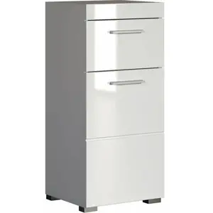 TRENDS INTERNATIONAL AMANDA - Meuble bas mélaminé blanc L - H - P : 37 - 79 - 31 cm pas cher