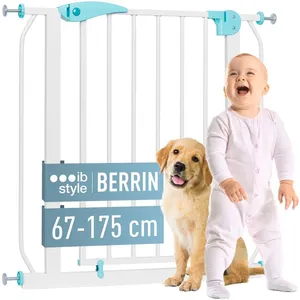 barrière de sécurité - ib style® - BERRIN - 130-140 cm | Blanc-turquoi... pas cher