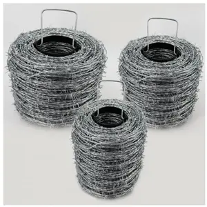 Fil de fer barbelé - Aquagart - 500 m - Acier galvanisé - Gris - Protection jardin pas cher