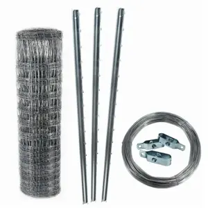 Aquagart 150m wildhek, bosomheining, weideomheining, geknoopt gaas 180/16/15+ palen + spandraad