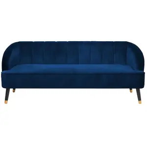 Beliani - Canapé 3 places en velours bleu cobalt ALSVAG pas cher