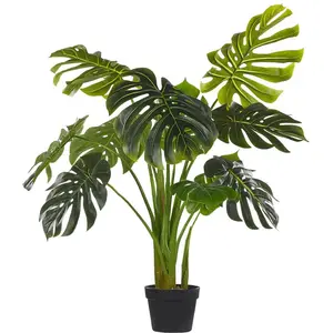 Plante Fleur Artificielle Monstera 113 cm de Hauteur avec Pot Inclus Look Très Naturel et Décoratif Ajout Idéal pour Maison ou Bureau Beliani pas cher