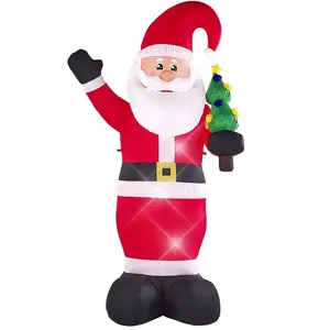 Décoration Extérieur Père Noël Gonflable Éclairage led 225 cm En Polyester Rouge Ivalo Beliani pas cher