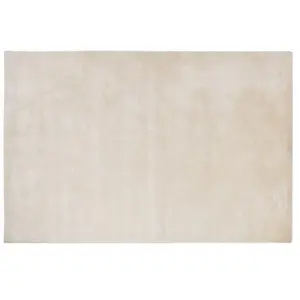 BELIANI Tapis de Salon Bureau Moderne en Soie Artificielle 160 x 230 cm Beige Clair Gesi ii pas cher