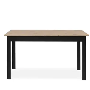 Table extensible COBURG + 1 allonge 40cm - Style industriel - Chêne artisan/noir- 10 Personnes - L 137-177 x H 76,5 x P 80 cmVendu parcdiscount