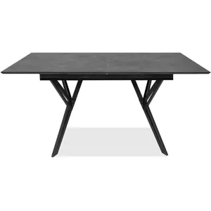 Table à manger - PULA 80A - Extensible - Rectangulaire - Ardoise / Noir - 10 personnes - 160-200 x 76 x 90 cm pas cher