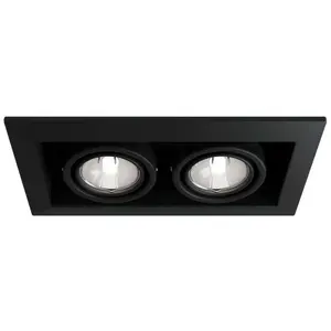 Maytoni Metal Modern Encastré Twin Square Downlight Noir, 2 Lumières, Gu10 pas cher