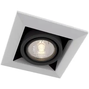 Maytoni Metal Modern Spot encastré carré blanc, 1 lumière, GU10 pas cher
