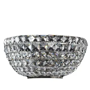 Maytoni Basfor Applique Murale Flush Nickel Antique & Cristal, 2 Lumières, E14 pas cher