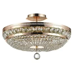 Maytoni Ottilia Plafonnier semi-encastré or et cristal, 6 lumières, E14 pas cher