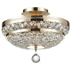 Ottilia Plafonnier semi-encastré doré et cristal, 3 lumières, E14Vendu parcdiscount