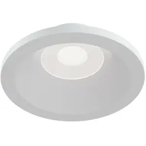 Maytoni - Plafonnier encastrable salle de bain 1 flamme rond IP65 blanc d 8,5 cm pas cher