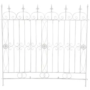 CLP Clôture De Jardin Résistante En Métal Blanc Antique pas cher