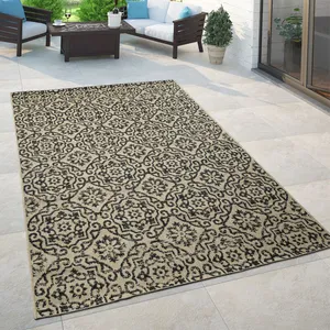 Paco Home Tapis Ethnique Extérieur Beige Motif Oriental Balcon Terrass...