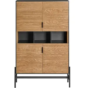 Buffet de Cuisine HFSB03-SCH SoBuy - avec 3 Compartiments Ouverts - 84 x 40 x 132 cm pas cher
